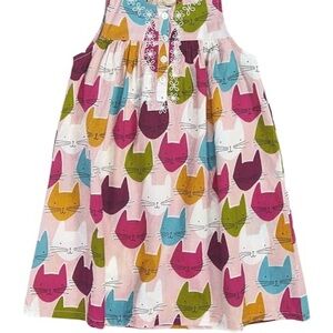 Pink Chicken Kids Multicolor Cat Dress